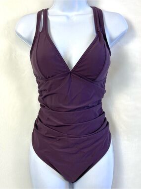 NWT Cupshe One Piece Plum Purple Womens Swimsuit / Size large